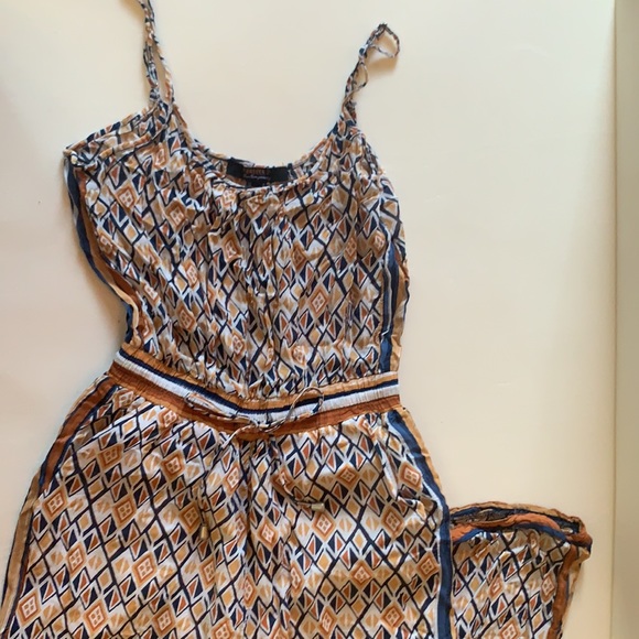 Forever 21-Contemporary Collection - Orange & Blue Patterned Jumpsuit - Picture 7 of 11